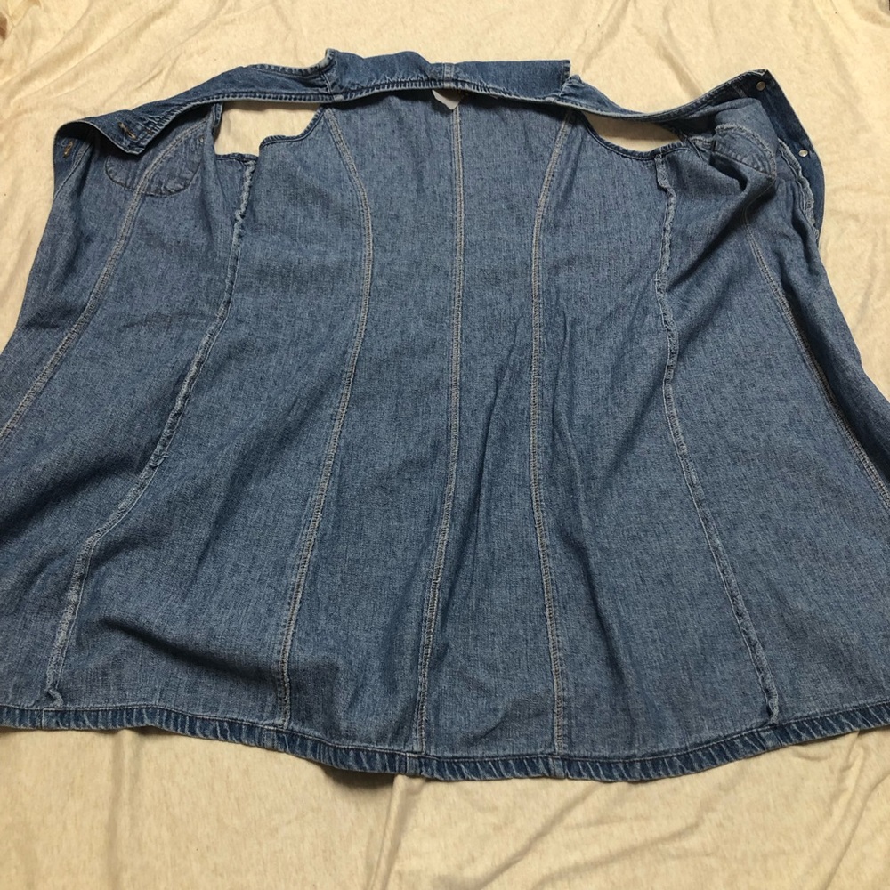 Vintage Y2K Faded Glory Denim Dress Button Down Cotton Western Modest 90s 00s - Picture 7 of 9